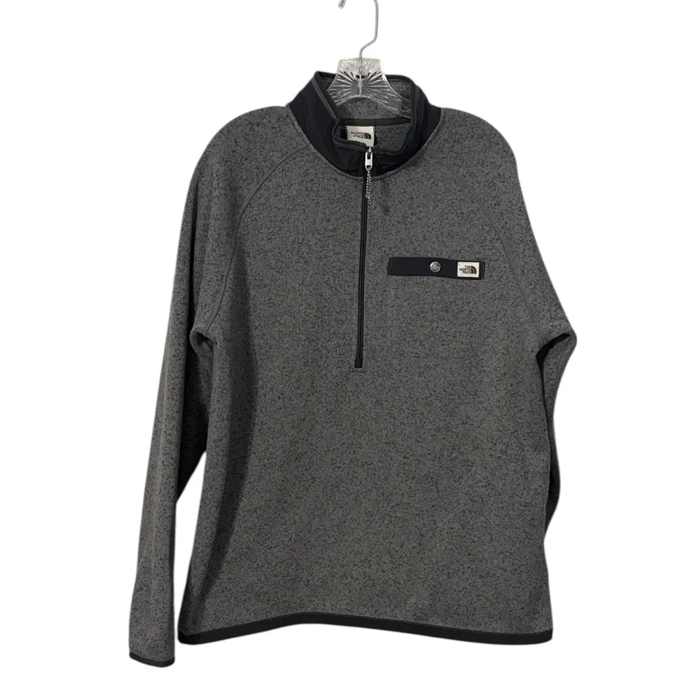 The North Face Men's 1/4 Snap Fleece Pullover L Gray Outdoors Gorpcore Hiking